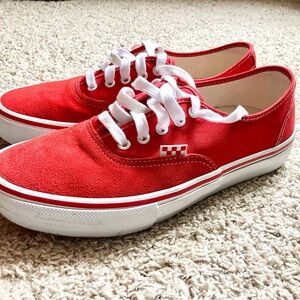 Vans Red and White Sneakers